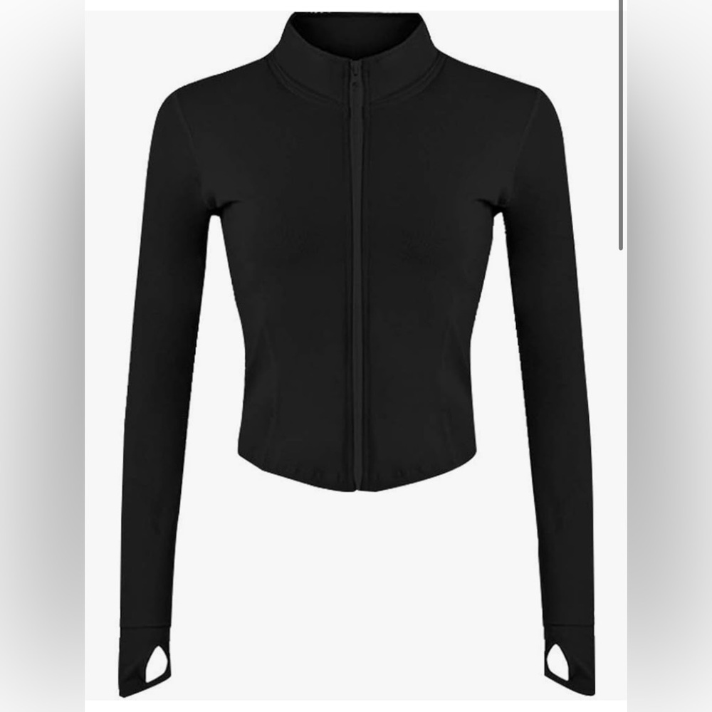 Athletic zip up crop jacket